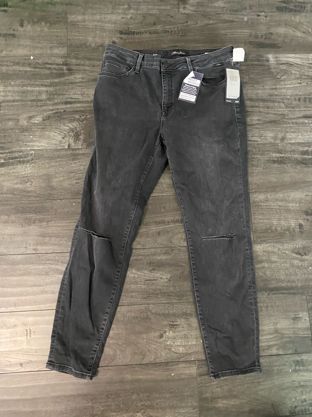 Mavi womens Washed Black Slim Jeans with Knee Paneling